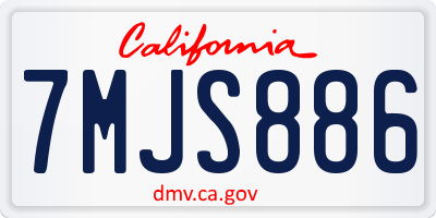 CA license plate 7MJS886