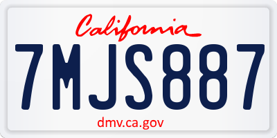 CA license plate 7MJS887