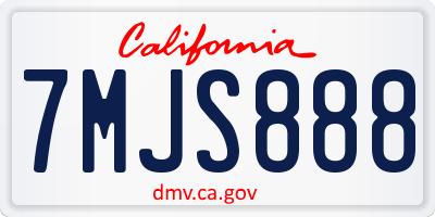CA license plate 7MJS888