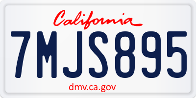 CA license plate 7MJS895