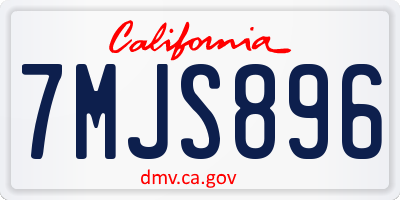 CA license plate 7MJS896