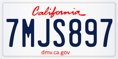 CA license plate 7MJS897