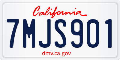 CA license plate 7MJS901