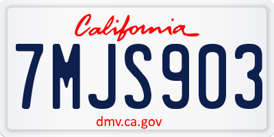 CA license plate 7MJS903