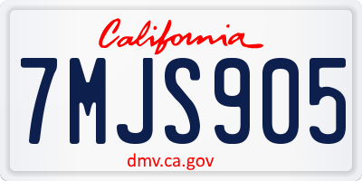 CA license plate 7MJS905