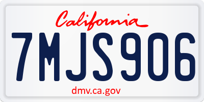 CA license plate 7MJS906