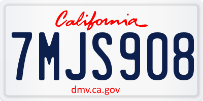CA license plate 7MJS908
