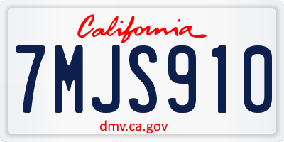 CA license plate 7MJS910