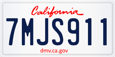 CA license plate 7MJS911
