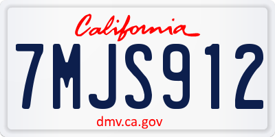 CA license plate 7MJS912