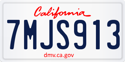 CA license plate 7MJS913