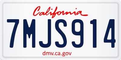 CA license plate 7MJS914