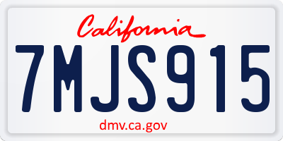 CA license plate 7MJS915