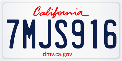 CA license plate 7MJS916