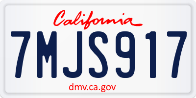 CA license plate 7MJS917