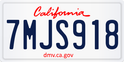 CA license plate 7MJS918