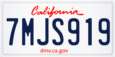 CA license plate 7MJS919