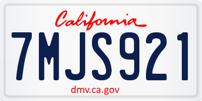 CA license plate 7MJS921