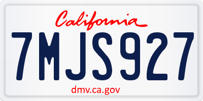 CA license plate 7MJS927
