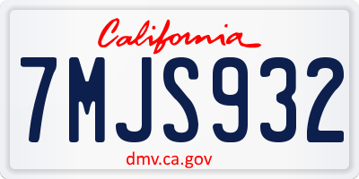 CA license plate 7MJS932