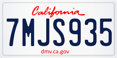 CA license plate 7MJS935