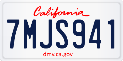 CA license plate 7MJS941