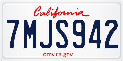 CA license plate 7MJS942