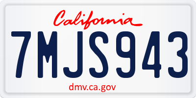 CA license plate 7MJS943