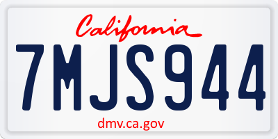 CA license plate 7MJS944