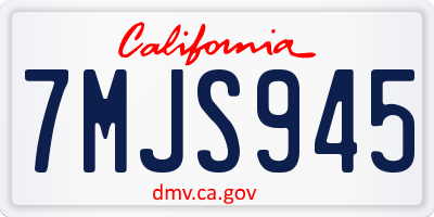 CA license plate 7MJS945