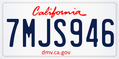 CA license plate 7MJS946