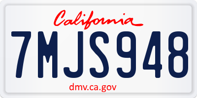 CA license plate 7MJS948