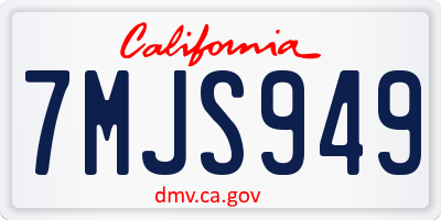 CA license plate 7MJS949