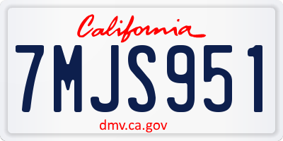 CA license plate 7MJS951