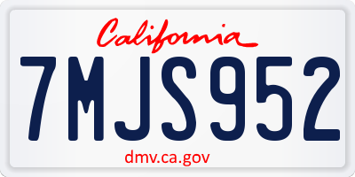 CA license plate 7MJS952