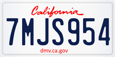 CA license plate 7MJS954