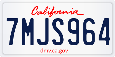 CA license plate 7MJS964