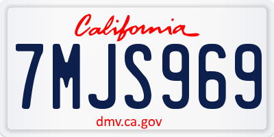 CA license plate 7MJS969