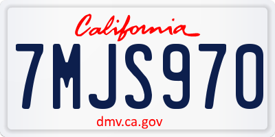 CA license plate 7MJS970