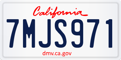 CA license plate 7MJS971