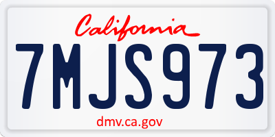 CA license plate 7MJS973