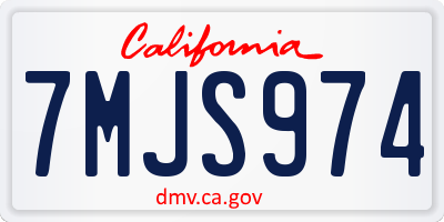 CA license plate 7MJS974