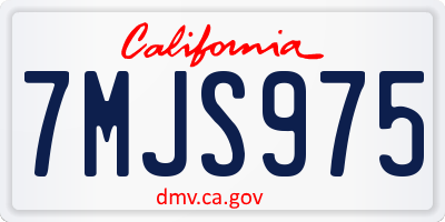 CA license plate 7MJS975