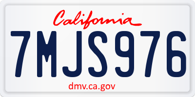 CA license plate 7MJS976