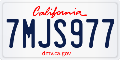 CA license plate 7MJS977