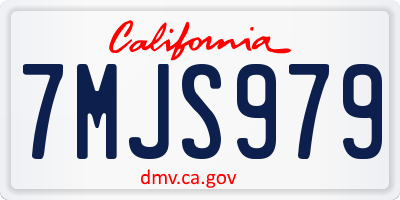 CA license plate 7MJS979