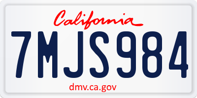 CA license plate 7MJS984
