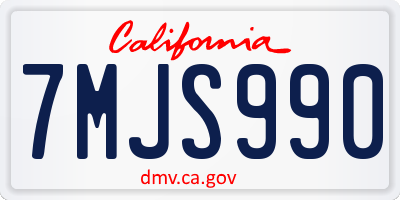 CA license plate 7MJS990