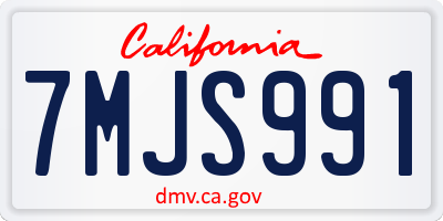 CA license plate 7MJS991