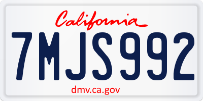 CA license plate 7MJS992